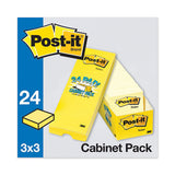 Original Pads In Canary Yellow, Cabinet Pack, 3 X 3, 90 Sheets-pad, 24 Pads-pack