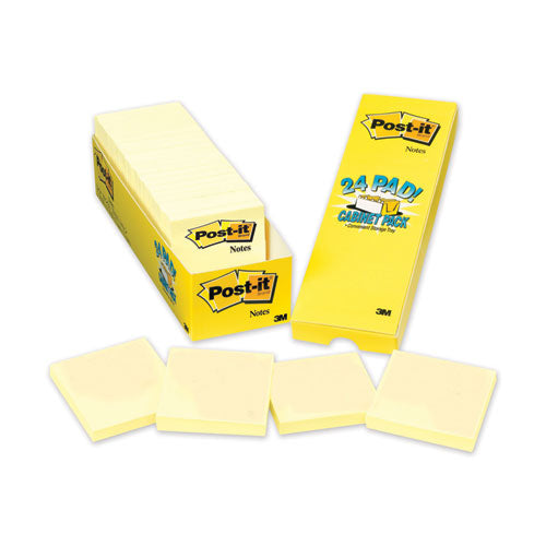 Original Pads In Canary Yellow, Cabinet Pack, 3 X 3, 90 Sheets-pad, 24 Pads-pack