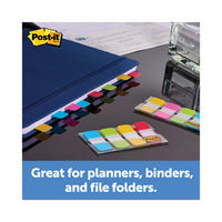 1" Wide Tabs With Dispenser, Aqua, Pink, Violet, Yellow, 88-pack