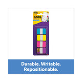 1" Wide Tabs With Dispenser, Aqua, Pink, Violet, Yellow, 88-pack