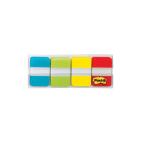 1" Wide Tabs With Dispenser, Aqua, Lime, Red, Yellow, 88-pack