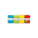 1" Wide Tabs With Dispenser, Aqua, Lime, Red, Yellow, 88-pack