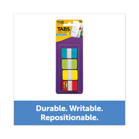 1" Wide Tabs With Dispenser, Aqua, Lime, Red, Yellow, 88-pack