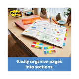 1" Wide Tabs With Dispenser, Aqua, Lime, Red, Yellow, 88-pack