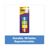1" Wide Tabs With Dispenser, Aqua, Lime, Red, Yellow, 88-pack