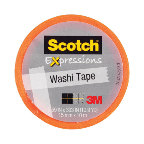 Expressions Washi Tape, 0.59" X 32.75 Ft, Orange