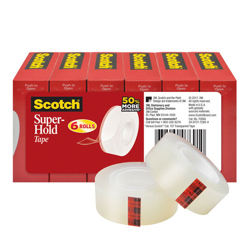 Super-hold Tape Refill, 1" Core, 0.75" X 27.77 Yds, Crystal Clear, 10 Rolls-pack