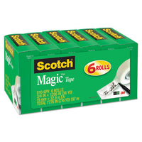 Magic Tape Refill, 1" Core, 0.75" X 36 Yds, Clear, 6-pack
