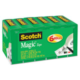 Magic Tape Refill, 1" Core, 0.75" X 36 Yds, Clear, 6-pack