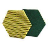 Dual Purpose Scour Pad, 5" X 5", Green-yellow, 15-carton