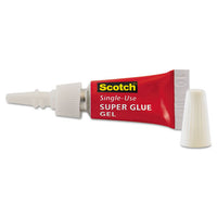 Single Use Super Glue No-run Gel, 0.02 Oz, Dries Clear, 4-pack