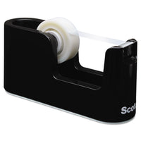 Heavy Duty Weighted Desktop Tape Dispenser, 1"-3" Core, Plastic, Black