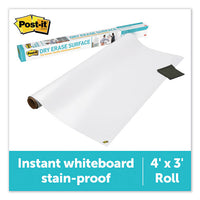 Dry Erase Surface With Adhesive Backing, 48" X 36", White