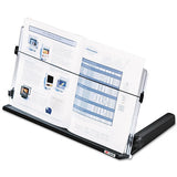 In-line Adjustable Desktop Copyholder, Plastic, 150 Sheet Capacity, Black-clear