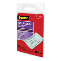 Self-sealing Laminating Pouches, 9 Mil, 3.8" X 2.4", Gloss Clear, 10-pack