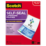 Self-sealing Laminating Pouches, 9.5 Mil, 9" X 11.5", Gloss Clear, 25-pack