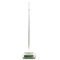 Quick Floor Sweeper, Rubber Bristles, 42" Aluminum Handle, White