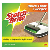 Quick Floor Sweeper, Rubber Bristles, 42" Aluminum Handle, White