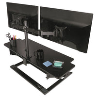 Dual Monitor Mount, 33w X 5.75d X 20.7h, Black