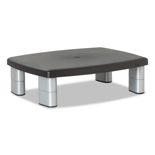 Adjustable Height Monitor Stand, 15 X 12 X 2.63 To 5.88, Black-silver