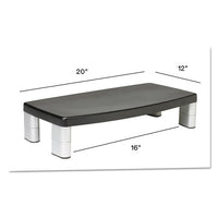 Extra-wide Adjustable Monitor Stand, 20 X  12 X 1 To 5 7-8, Black