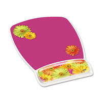 Fun Design Clear Gel Mouse Pad Wrist Rest, 6 4-5 X 8 3-5 X 3-4, Daisy Design