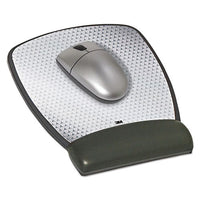 Precise Leatherette Mouse Pad W-standard Wrist Rest, 6-3-4 X 8-3-5, Black