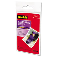 Self-sealing Laminating Pouches, 9.5 Mil, 2.81" X 3.75", Gloss Clear, 5-pack