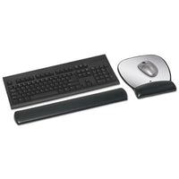 Gel Wrist Rest For Keyboard, Leatherette Cover, Antimicrobial, Black