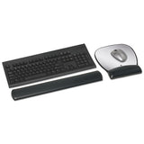 Gel Wrist Rest For Keyboard, Leatherette Cover, Antimicrobial, Black