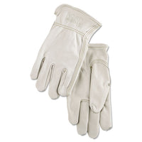 Full Leather Cow Grain Driver Gloves, Tan, Large, 12 Pairs