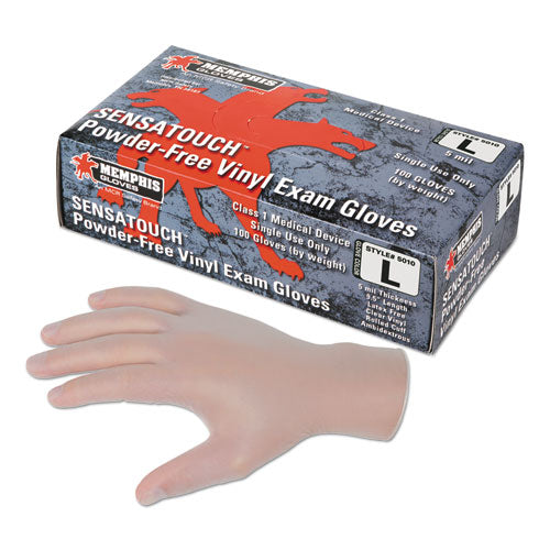 Sensatouch Clear Vinyl Disposable Medical Grade Gloves, Medium, 100-bx, 10 Bx-ct