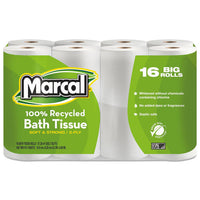 100% Recycled Two-ply Bath Tissue, Septic Safe, White, 330 Sheets-roll, 48 Rolls-carton