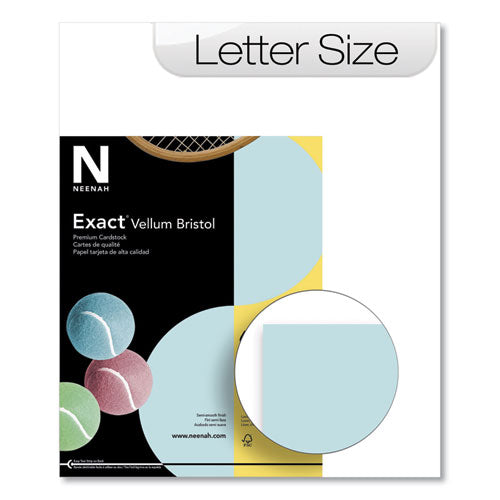Exact Vellum Bristol Cover Stock, 67lb, 8.5 X 11, Blue, 250-pack