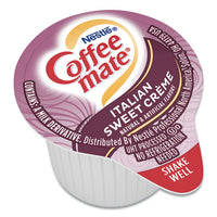 Liquid Coffee Creamer, Italian Sweet Creme, 0.38 Oz Mini Cups, 50-box, 4 Boxes-carton, 200 Total-carton