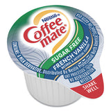 Liquid Coffee Creamer, Sugar-free French Vanilla, 0.38 Oz Mini Cups, 50-box