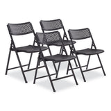 Airflex Series Premium Poly Folding Chair, Supports 1000 Lb, 17.25" Seat Ht, Black Seat/back/base, 4/ct,ships In 1-3 Bus Days