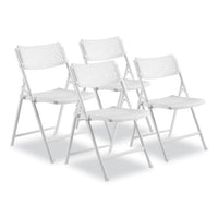 Airflex Series Premium Poly Folding Chair, Supports 1000 Lb, 17.25" Seat Ht, White Seat/back/base, 4/ct,ships In 1-3 Bus Days