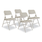 200 Series Premium All-steel Double Hinge Folding Chair, Supports 500 Lb, 17.25" Seat Ht, Gray, 4/ct, Ships In 1-3 Bus Days