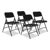 200 Series Premium All-steel Double Hinge Folding Chair, Supports 500 Lb, 17.25" Seat Ht, Black, 4/ct, Ships In 1-3 Bus Days