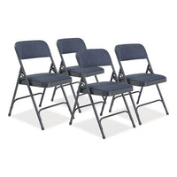 2200 Series Fabric Dual-hinge Folding Chair, Supports 500 Lb, Royal Blue Seat/back, Char-blue Base,4/ct,ships In 1-3 Bus Days