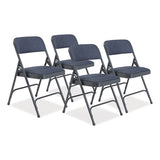 2200 Series Fabric Dual-hinge Folding Chair, Supports 500 Lb, Royal Blue Seat/back, Char-blue Base,4/ct,ships In 1-3 Bus Days