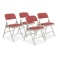 2200 Series Fabric Dual-hinge Premium Folding Chair, Supports 500lb, Cabernet Seat/back,gray Base,4/ct, Ships In 1-3 Bus Days