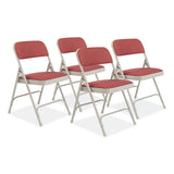 2200 Series Fabric Dual-hinge Premium Folding Chair, Supports 500lb, Cabernet Seat/back,gray Base,4/ct, Ships In 1-3 Bus Days