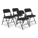 2200 Series Fabric Dual-hinge Folding Chair, Supports 500 Lb, Midnight Black Seat/back, Black Base,4/ct,ships In 1-3 Bus Days