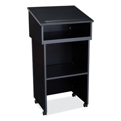 Tabletop Lectern And Av Cart/lectern Base, 23.75 X 19.87 X 47.5, Black, Ships In 1-3 Business Days