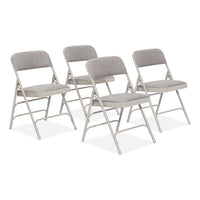 2300 Series Fabric Triple Brace Double Hinge Premium Folding Chair, Supports 500 Lb, Greystone, 4/ct, Ships In 1-3 Bus Days