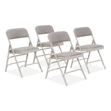 2300 Series Fabric Triple Brace Double Hinge Premium Folding Chair, Supports 500 Lb, Greystone, 4/ct, Ships In 1-3 Bus Days