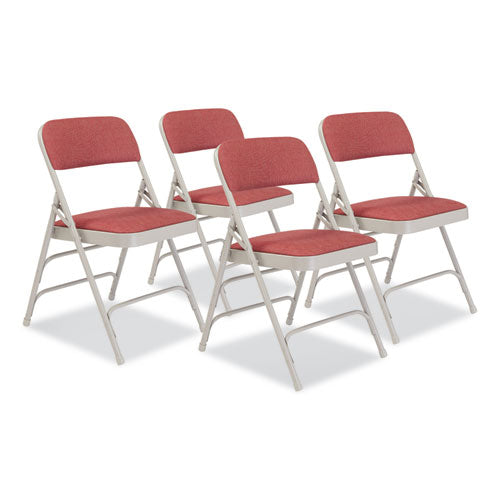 2300 Series Fabric Upholstered Tri-brace Folding Chair,supports 500lb,cabernet Seat/back,gray Base,4/ct,ships In 1-3 Bus Days