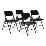 300 Series Deluxe All-steel Triple Brace Folding Chair, Supports 480 Lb, 17.25" Seat Ht, Black, 4/ct, Ships In 1-3 Bus Days